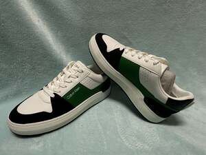 Calvin Klein Blayne Men's Sneakers White Black Green Size 9.5 Damage Box